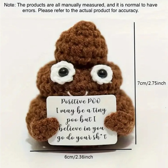 Cute Poop Doll Holding Positive Message NIP - Picture 2 of 2